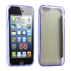 Apple iPhone 5 5S Crystal Clear Hybrid Case (Purple Clear)